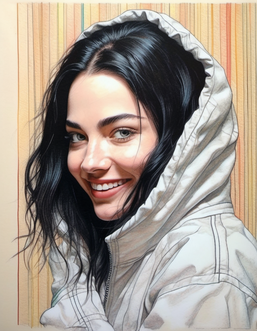 00138-sdXL_v10VAEFix-Colored Pencil Art,  amlyleevan, dressed in a straight jacket, black hair , smiling (best quality,)  in a padded cell _lora_Amy.png